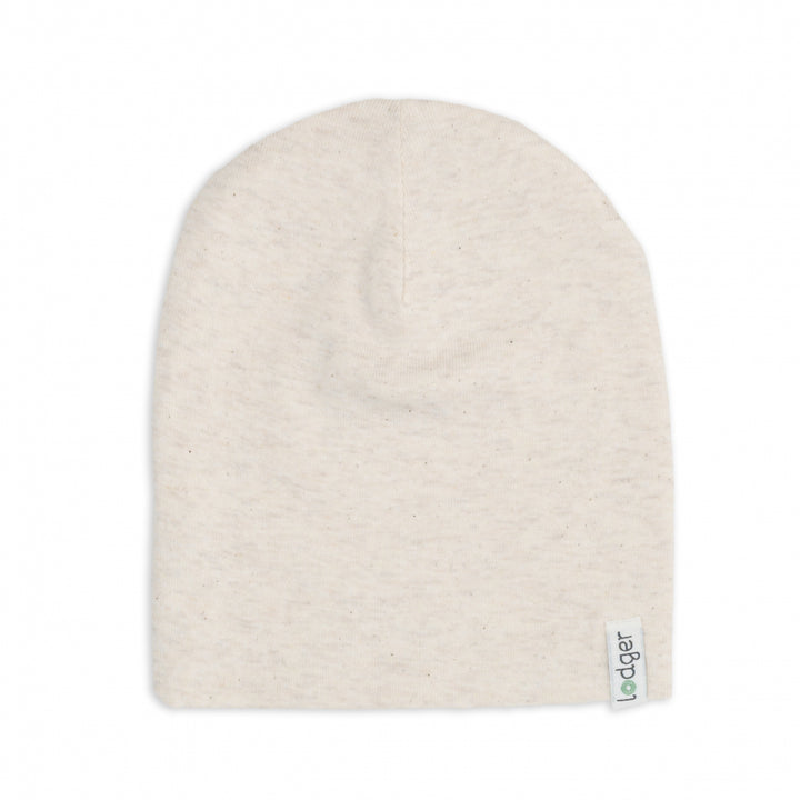 Babymuts Lodger Beanie Melange in Birch – zacht biologisch katoen