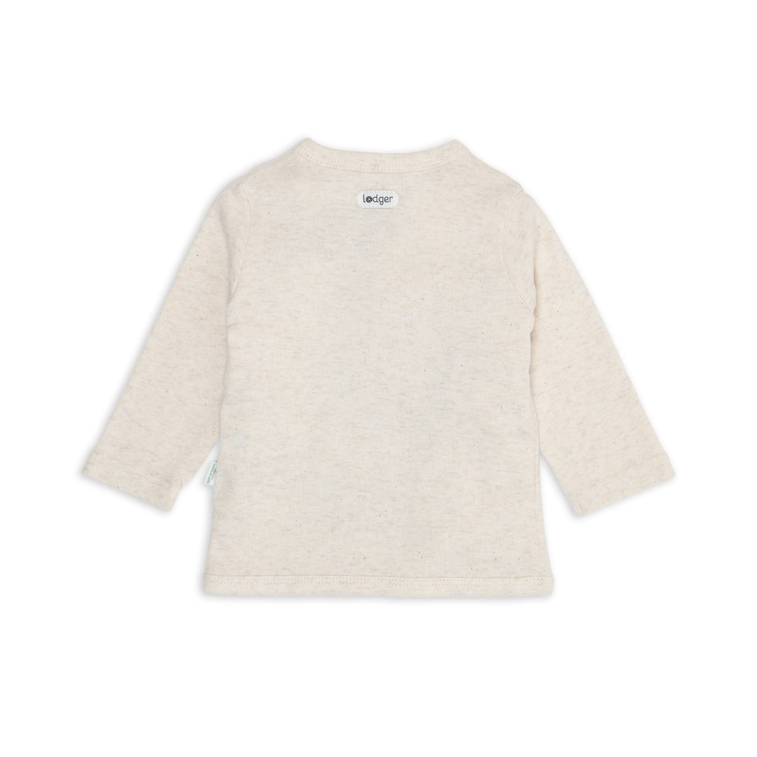 Lodger Topper babyshirt Melange in Birch – biologisch overslagshirt