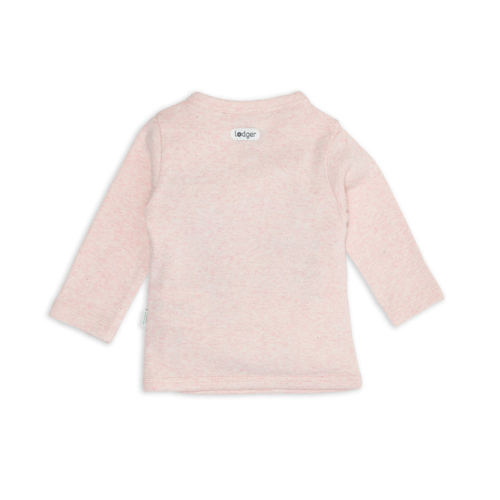 Lodger Topper babyshirt Melange in Tan – biologisch overslagshirt