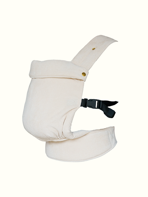 Monkose Heiwa Corduroy Creme draagzak, ergonomisch ontwerp voor baby's van 3.5 tot 15 kg, stijlvolle look, verstelbaar voor buik- en rugdragen