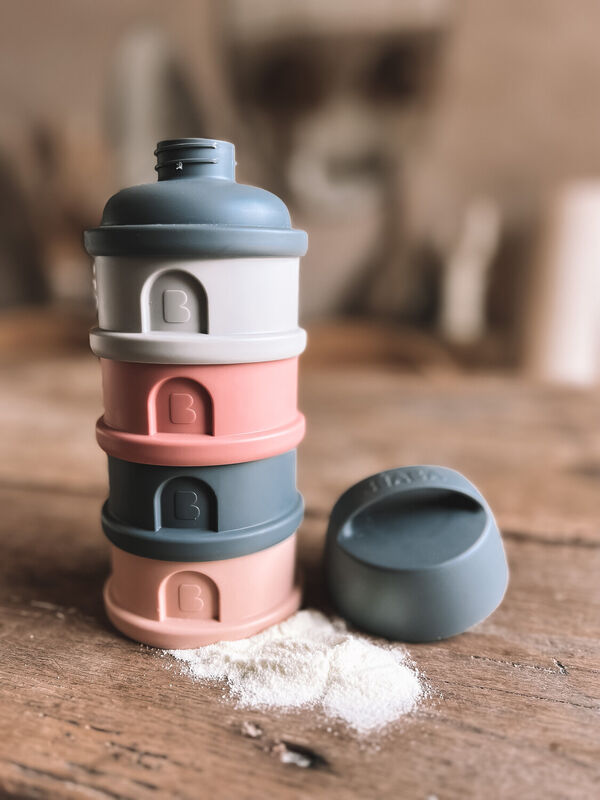 Béaba - Stapelbare Doseerdozen | Mineral Grey / Pink