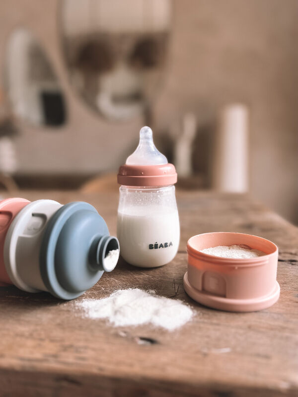 Béaba - Stapelbare Doseerdozen | Mineral Grey / Pink
