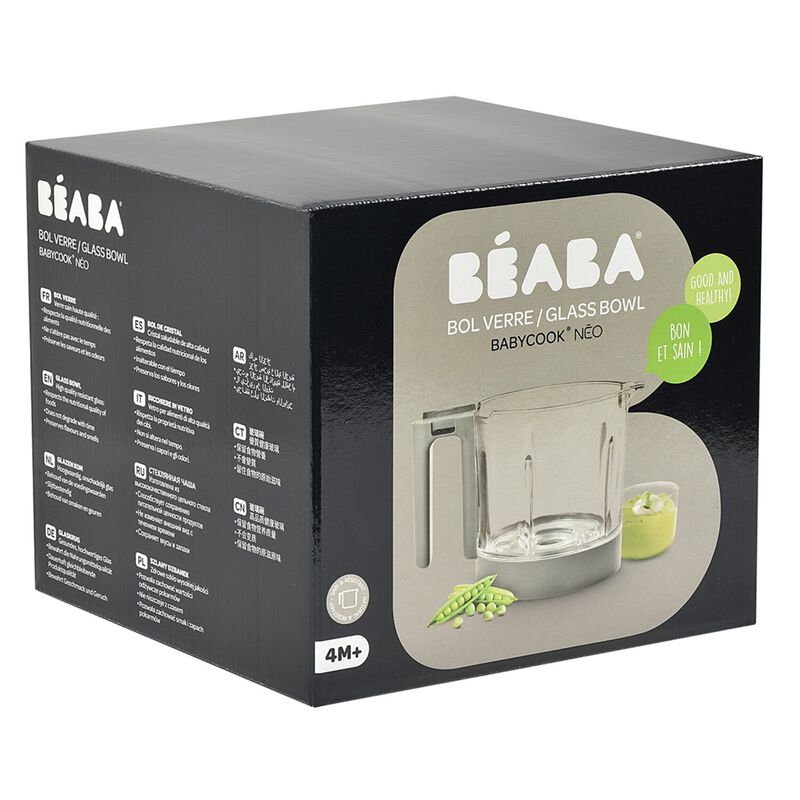 Glazen Béaba beker in grijs voor Babycook Neo, 1250 ml, zonder mes