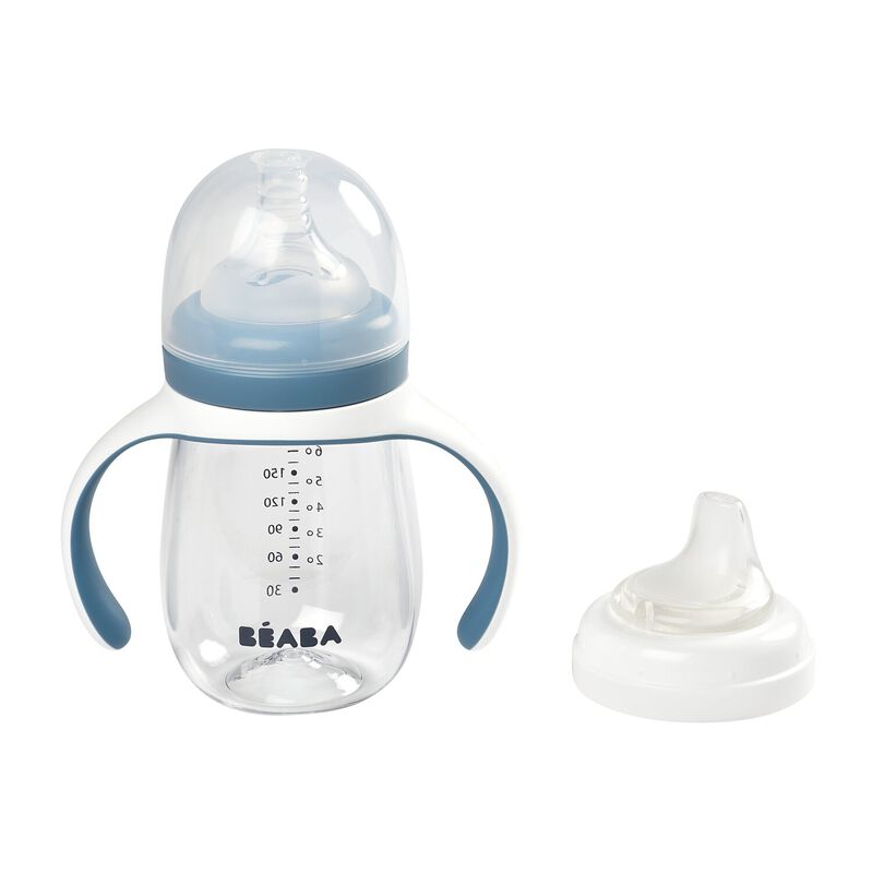 Béaba 2in1 drinkbeker Windy Blue met speen en tuit, 210ml, afneembare handgrepen