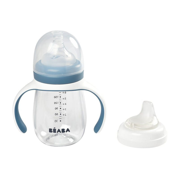Béaba 2in1 drinkbeker Windy Blue met speen en tuit, 210ml, afneembare handgrepen