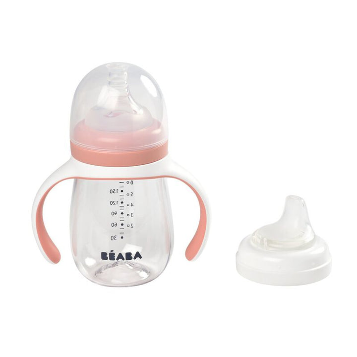 Béaba 2in1 drinkbeker Old Pink met speen en tuit, 210ml, afneembare handgrepen