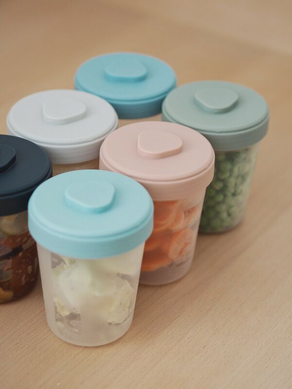 Set van 6 Béaba Clipporties bewaarpotjes 250ml, stapelbaar en BPA-vrij