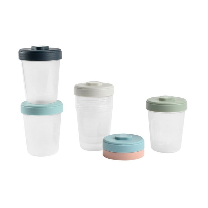 Set van 6 Béaba Clipporties bewaarpotjes 250ml, stapelbaar en BPA-vrij