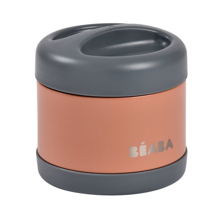 Béaba thermopotje 500ml in Mineral Grey/Terracotta met dubbelwandige isolatie