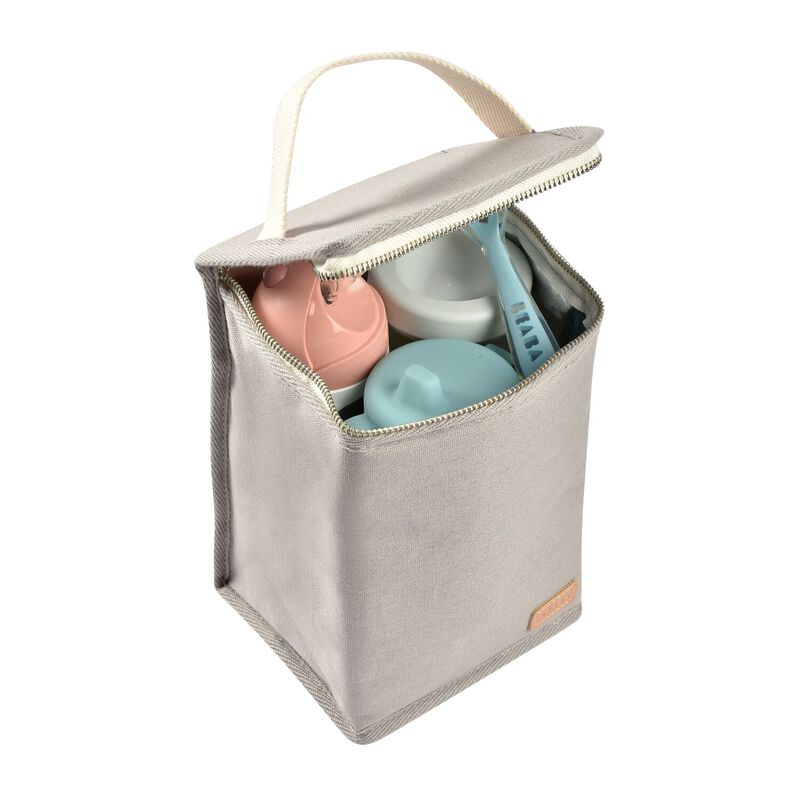 Beaba Isothermische Koeltas Pearl Grey – compacte en opvouwbare lunchtas