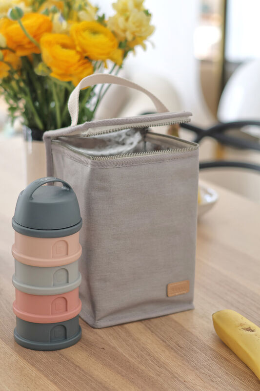 Beaba Isothermische Koeltas Pearl Grey – compacte en opvouwbare lunchtas