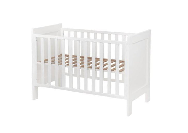 Quax Mila Bed 60 x 120 cm in Wit, van beukenhout met verstelbare bodem, stijlvol en veilig voor elke kinderkamer
