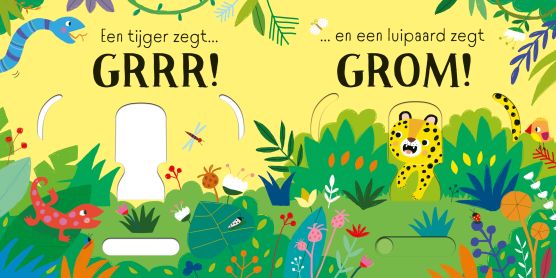 Usborne - Schuif- en Luisterboek Wat Zegt De Tijger? Grrrr! | Ontdek Dieren en Geluiden