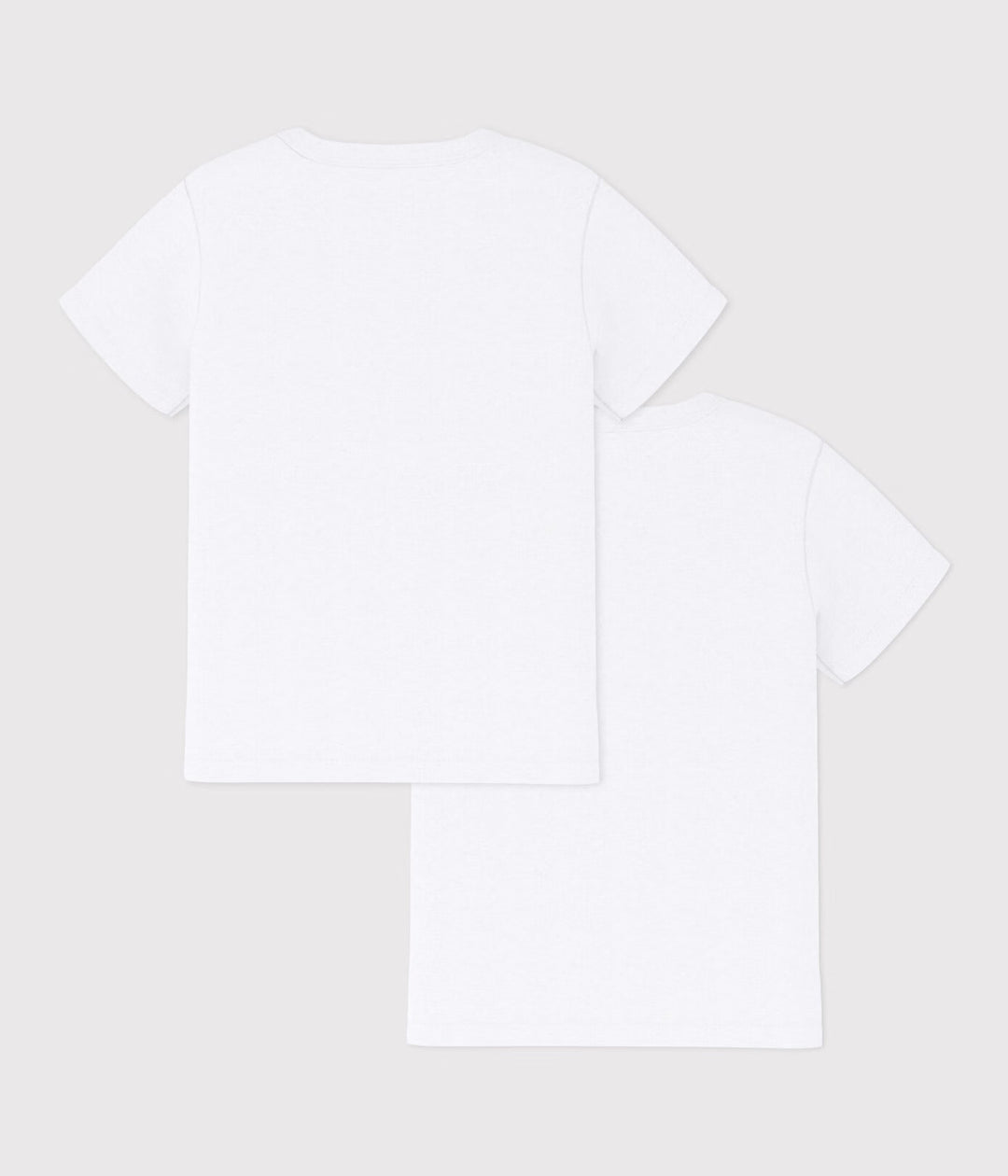 Petit Bateau 2-pack witte T-shirts van katoenrib