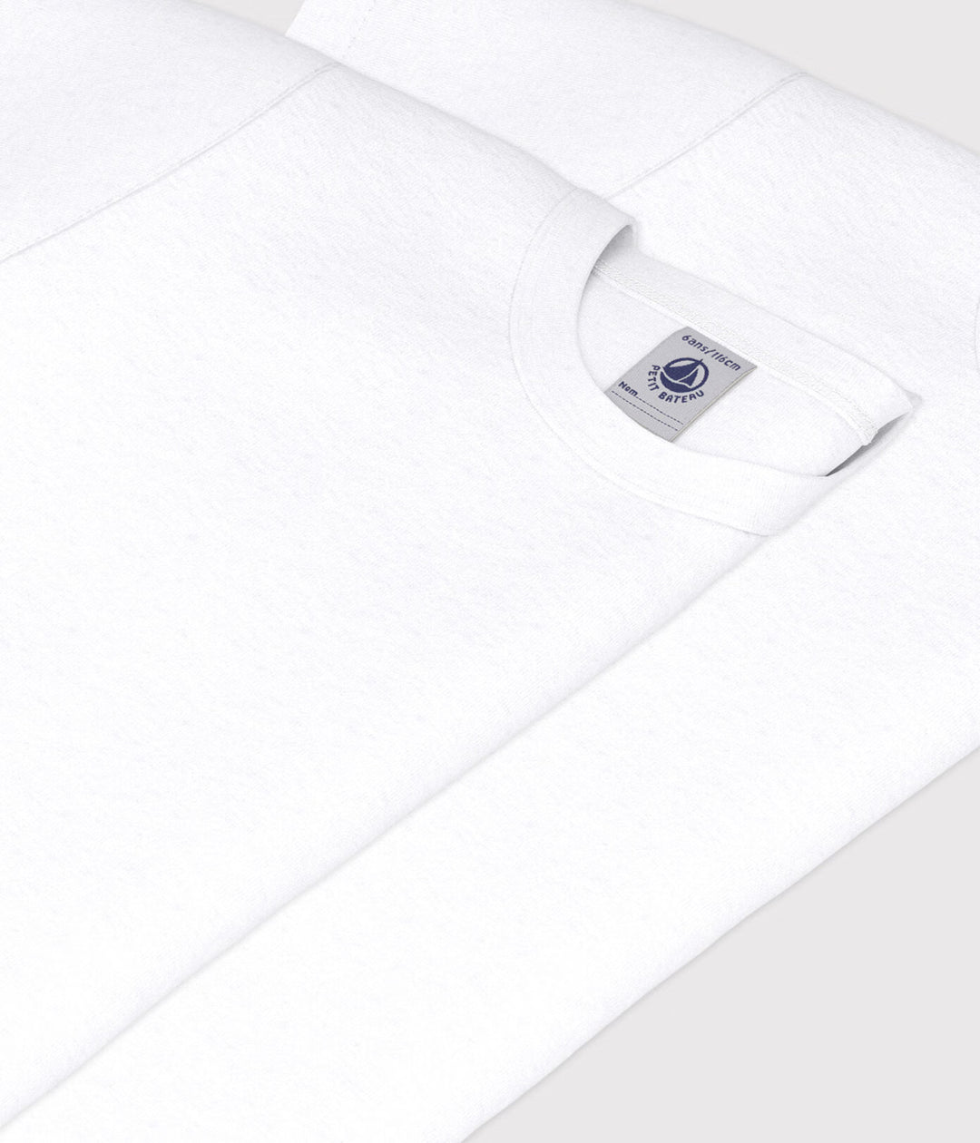 Petit Bateau 2-pack witte T-shirts van katoenrib