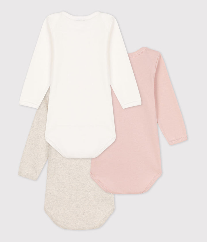 3-pack Petit Bateau body’s met strikdetails in haltermodel