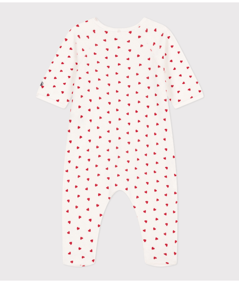 Pyjama Met Voetjes Large Red Hearts Marshmallow / Terkuit