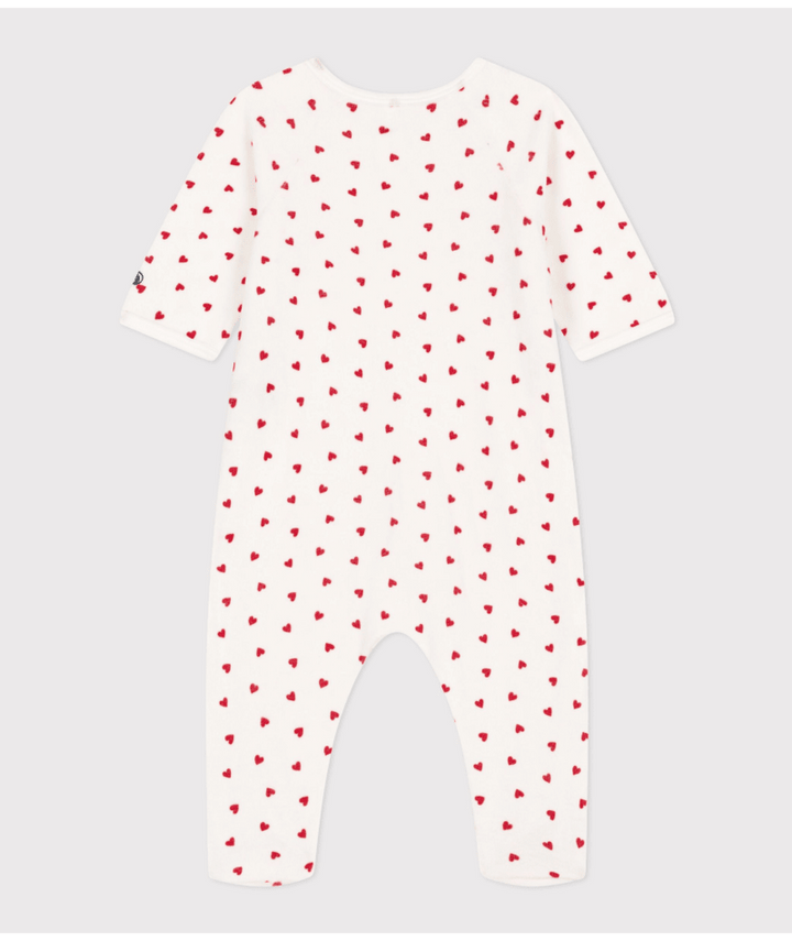 Pyjama Met Voetjes Large Red Hearts Marshmallow / Terkuit