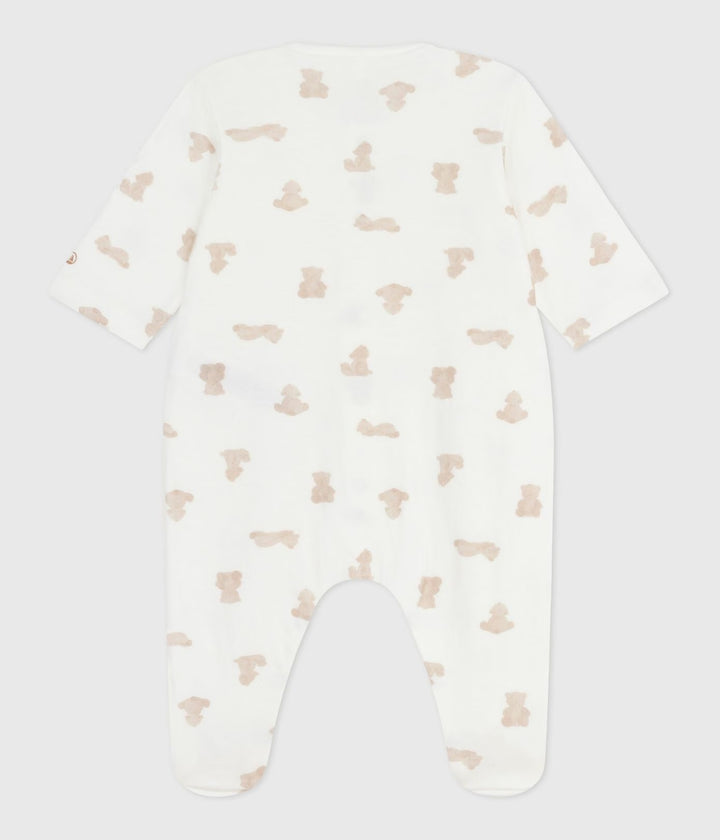 Petit Bateau pyjama teddybeerdesign in marshmallow en brun