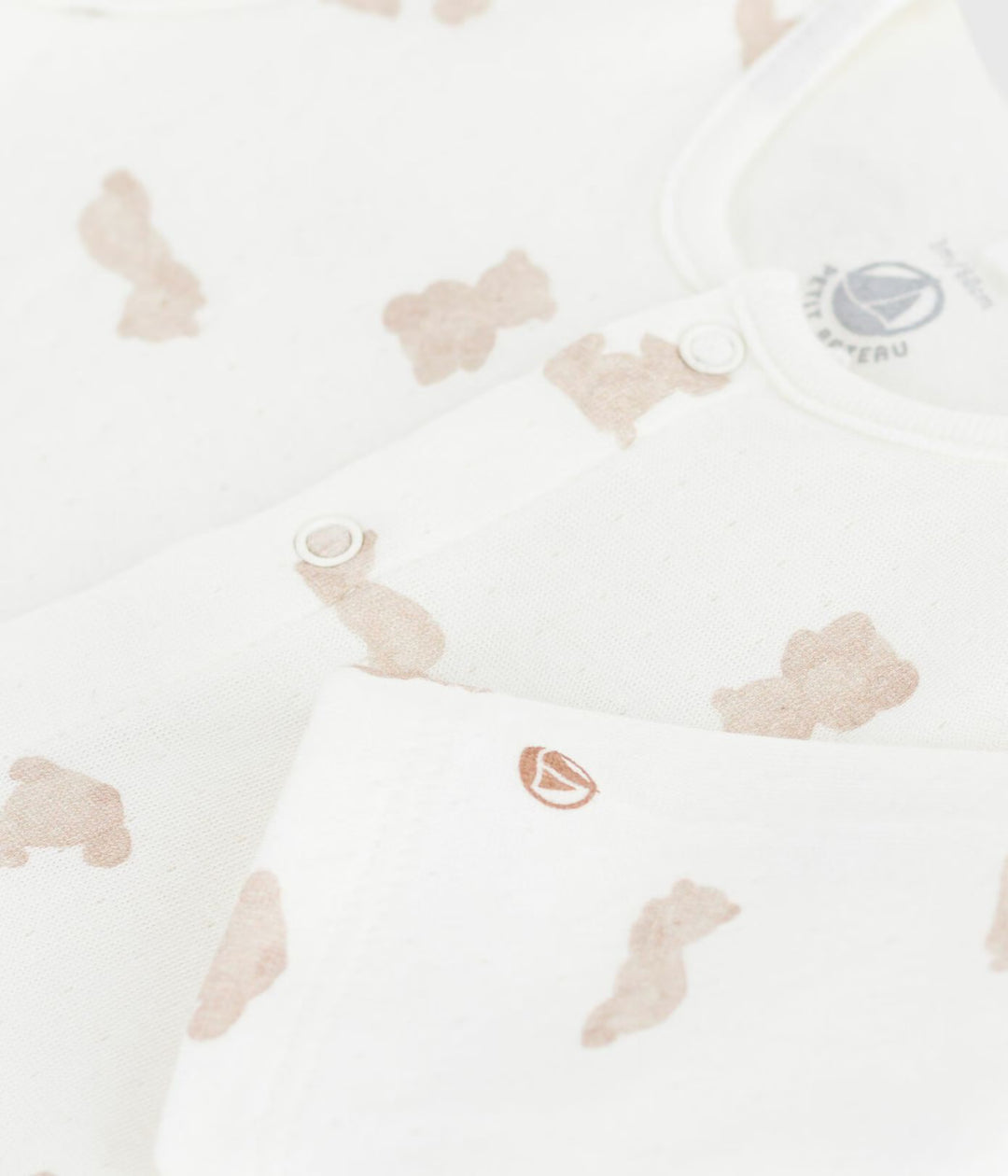 Petit Bateau pyjama teddybeerdesign in marshmallow en brun