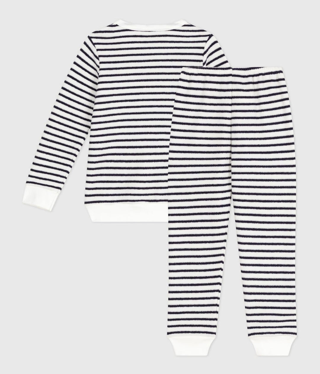 Petit Bateau 2-delige pyjama met strepen in Milk / Soir