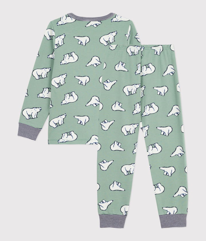 Petit Bateau 2-delige pyjama met berenprint in Saule / Multico
