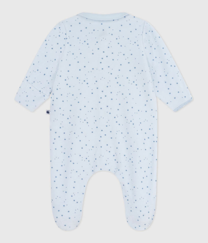 Petit Bateau baby pyjama met sterrenprint in blauw en wit