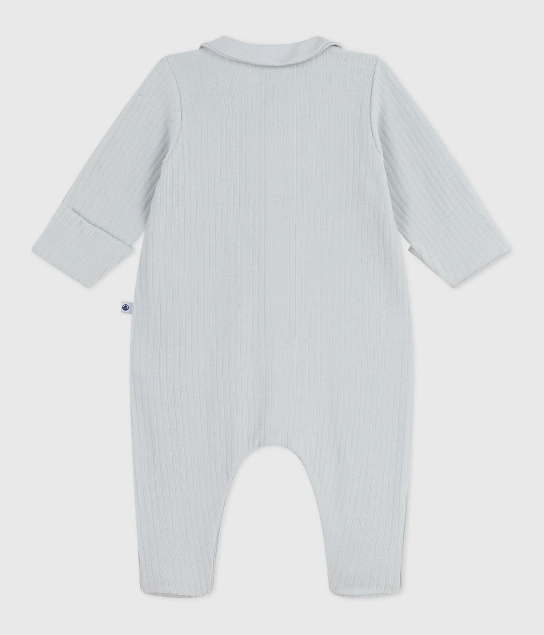 Petit Bateau pyjama blauw met wit hartje en kraagje