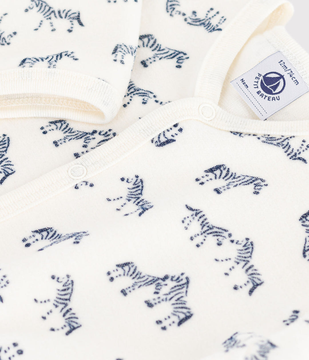 Petit Bateau pyjama met zebra print in Milk / Soir