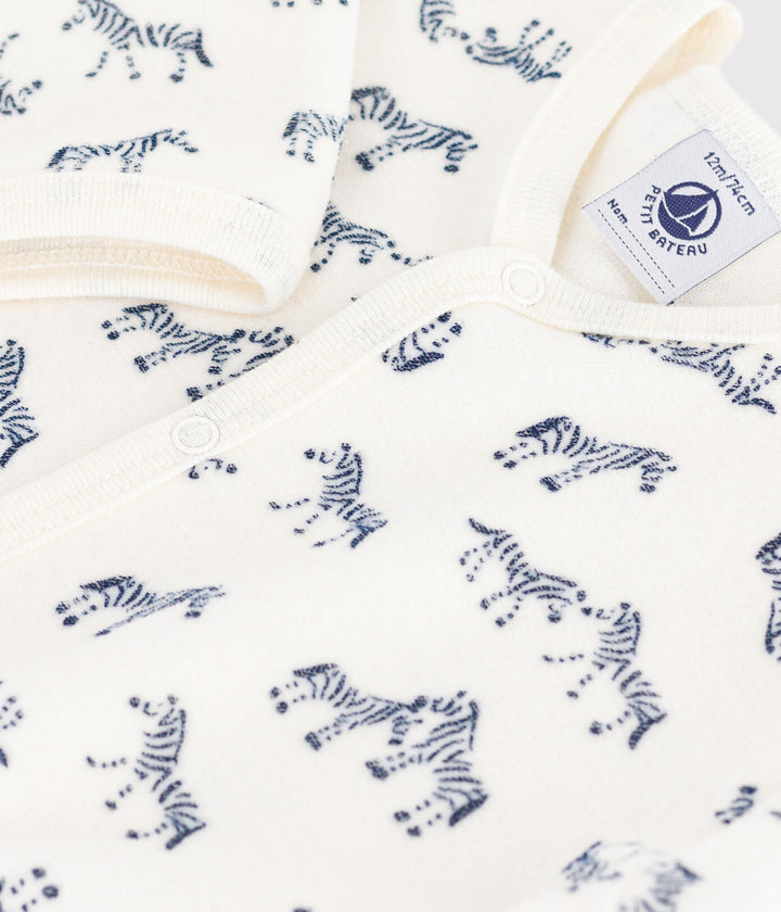 Petit Bateau pyjama met zebra print in Milk / Soir