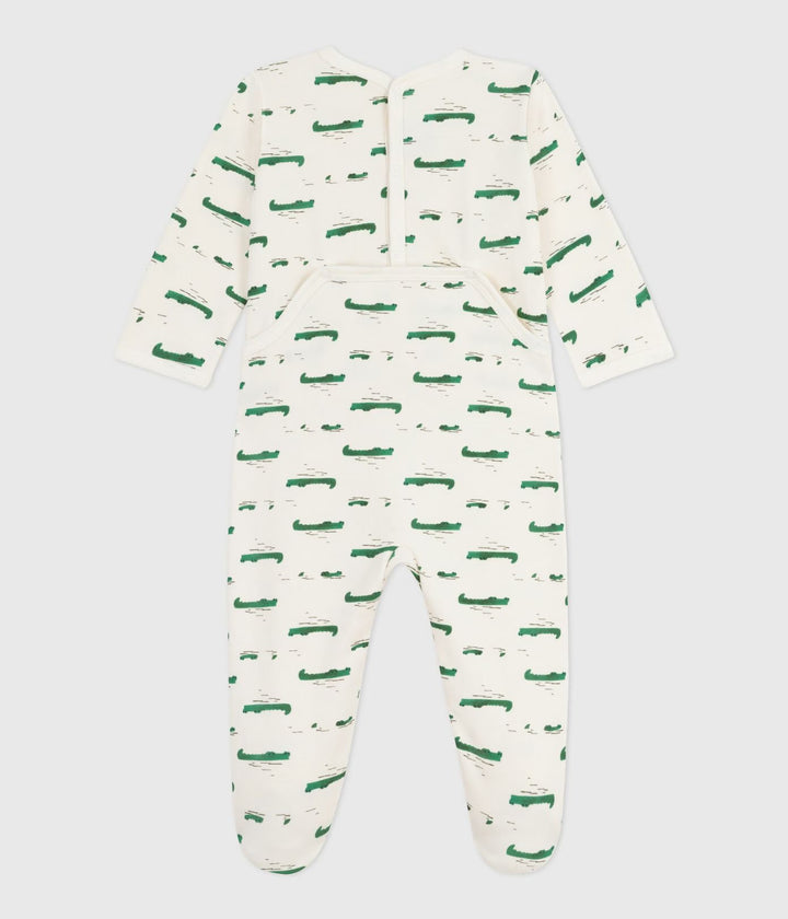 Petit Bateau pyjama met krokodillenprint in Milk / Multico