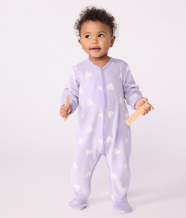 Petit Bateau meisjespyjama met hartjes in Squaw / Marshmallow