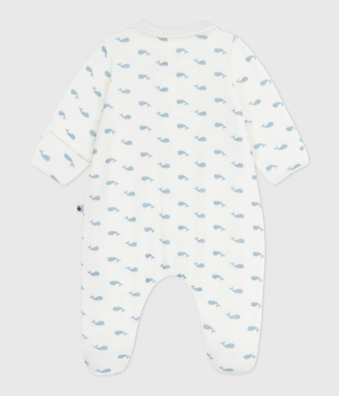 Uniseks Petit Bateau pyjama in fluwelen bouclé met kraagje