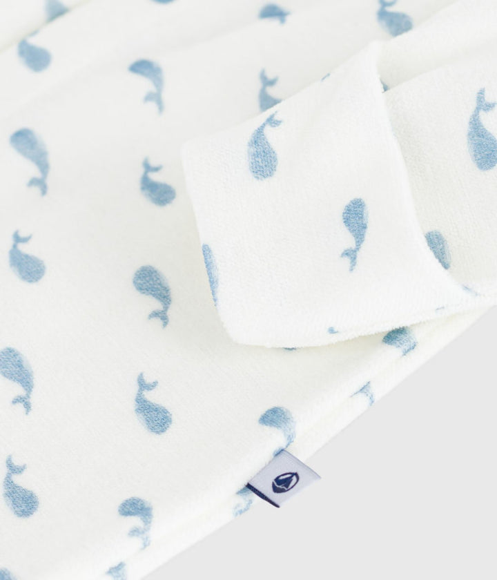 Uniseks Petit Bateau pyjama in fluwelen bouclé met kraagje