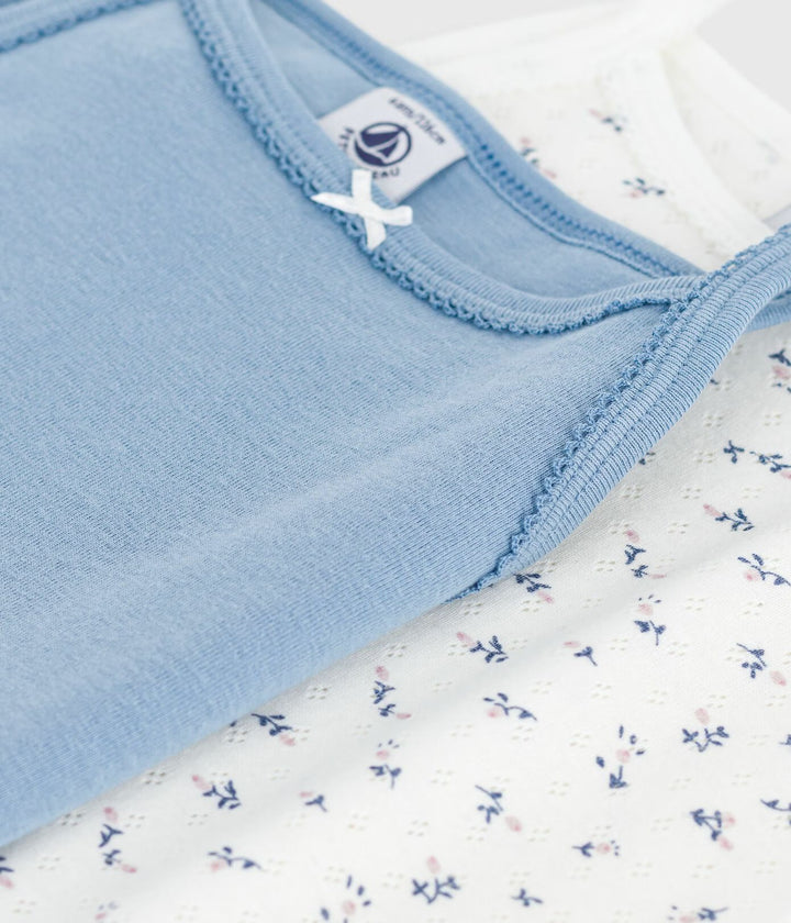Petit Bateau 2-pack onderhemden met spaghettibandjes in Flowers / Blue