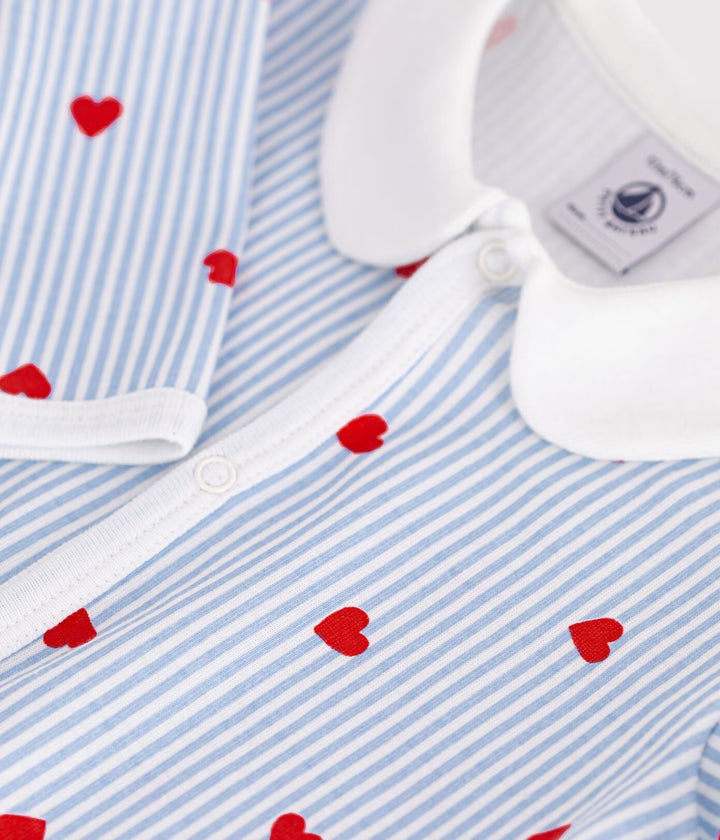 Petit Bateau - Pyjama met Voetjes Marshmallow/Multicolor Hartje