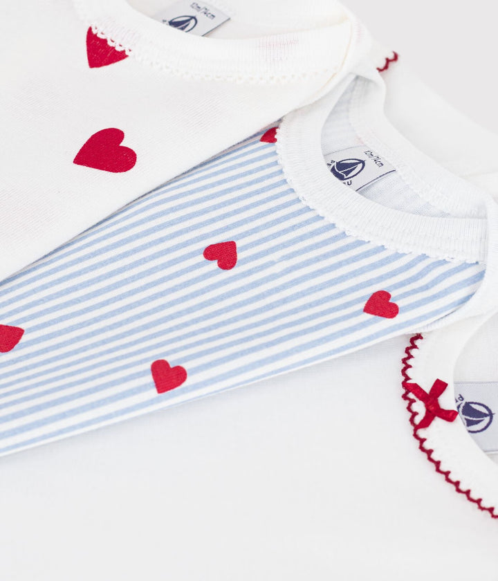 Petit Bateau - Body Korte Mouw Multicolor Blauw/Rood (3pack)