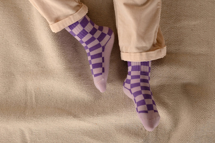 Nixnut - Sokken Checkered Purple