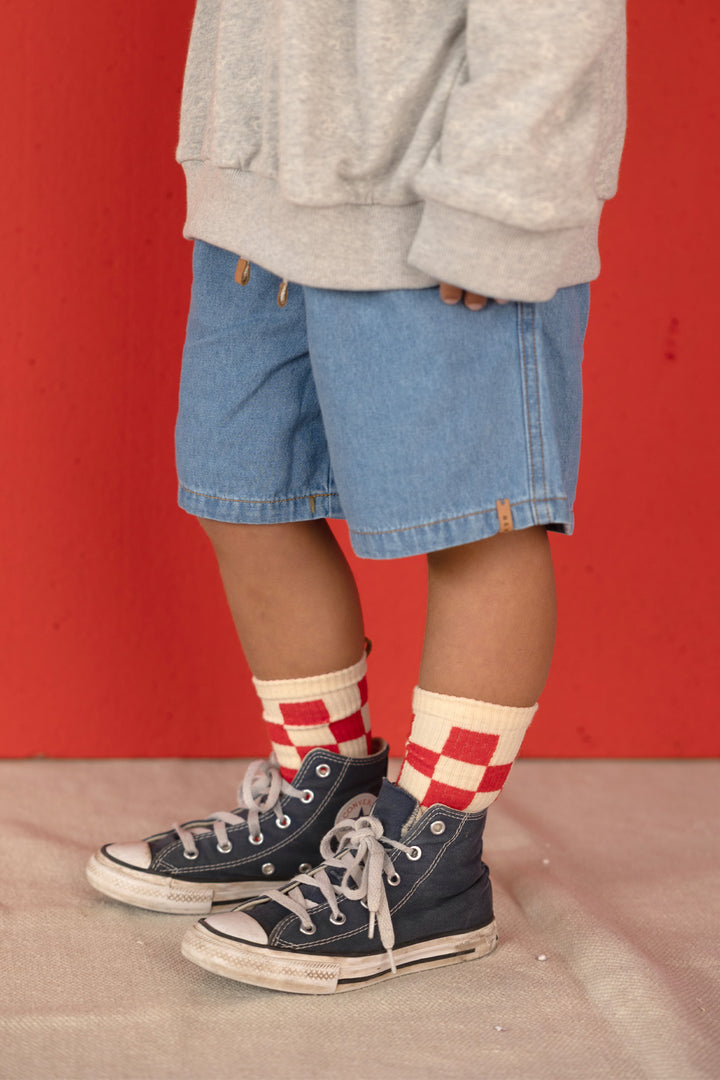 Nixnut - Sokken Checkered | Tomato