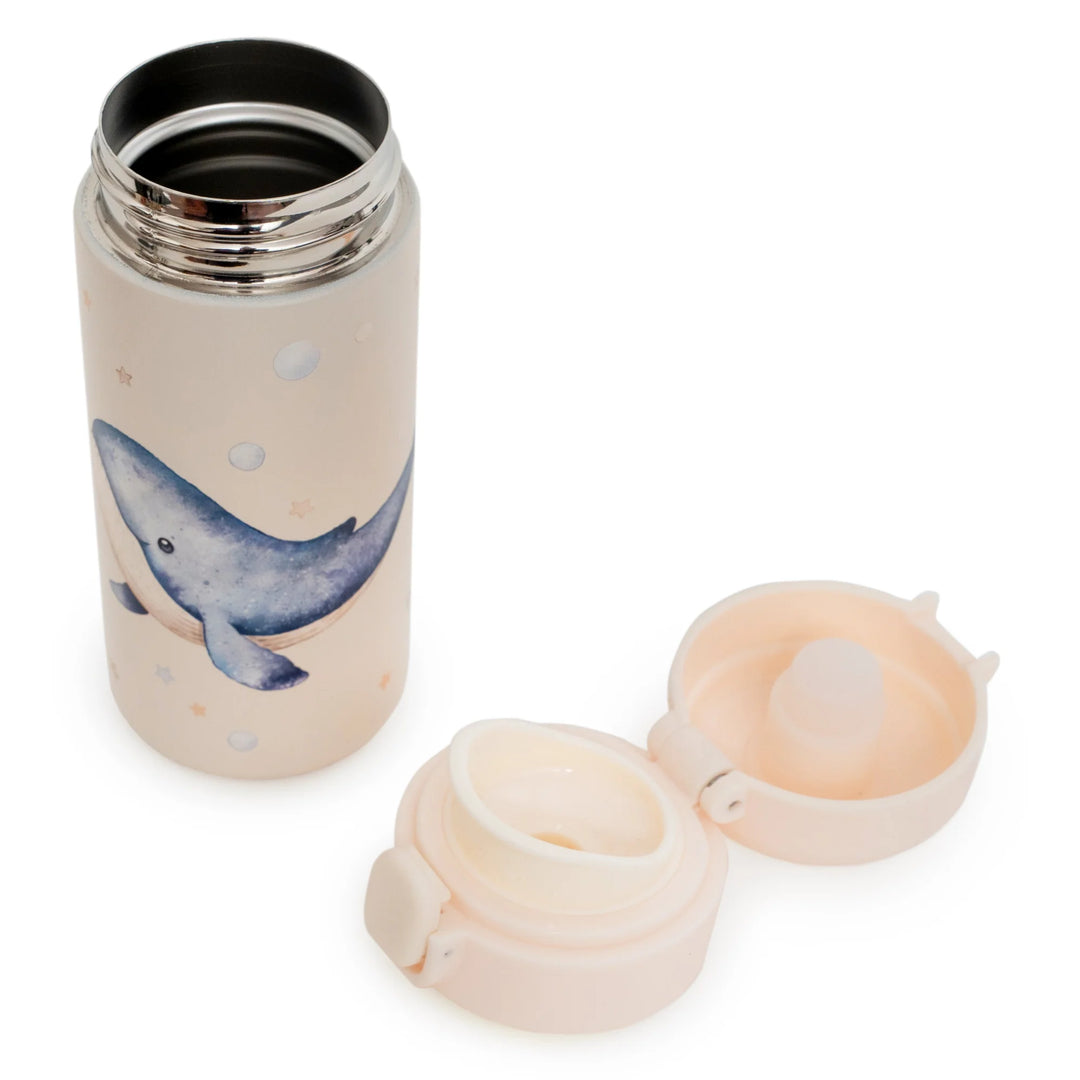 Geïsoleerde drinkfles Petit Monkey met walvisprint, 350 ml