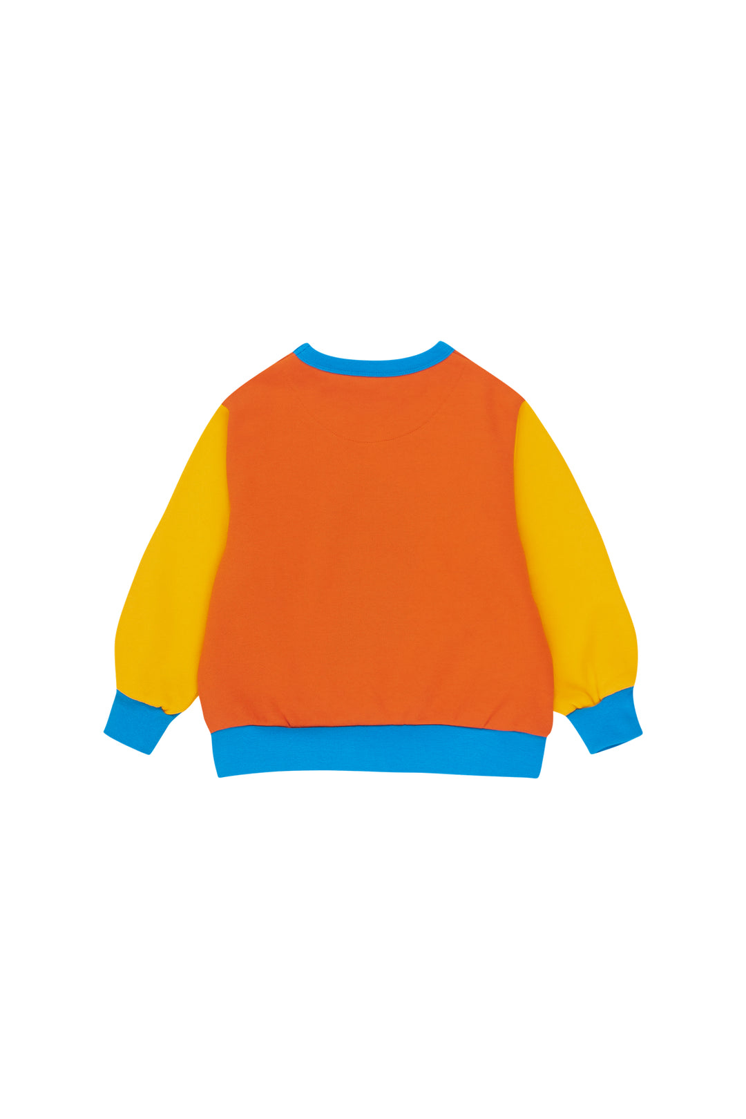 Tiny Cottons Sweater Color Block in baksteenrood en diepgeel