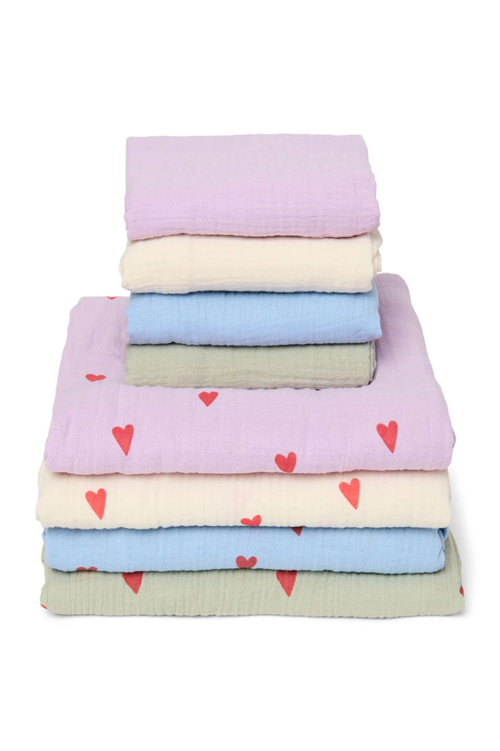 Studio Noos – Tetradoek 70x70 cm Hearts | Green