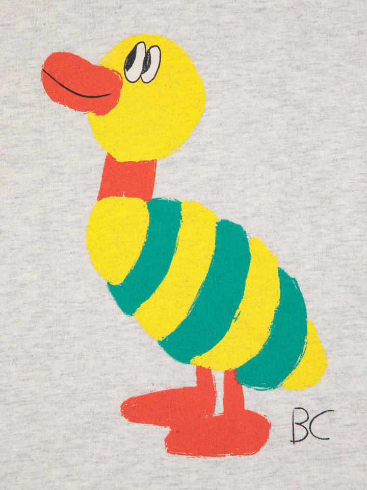 Bobo Choses - T-shirt Baby Striped Duck Light Heather Grey