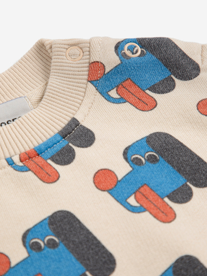 Bobo Choses - Sweater Baby Doggy Mate All Over Offwhite