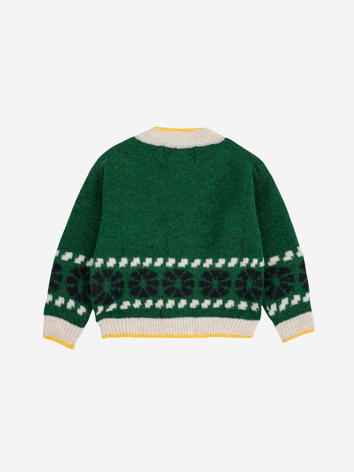 Bobo Choses - Cardigan Baby Kaleidoscope Jacquard Green