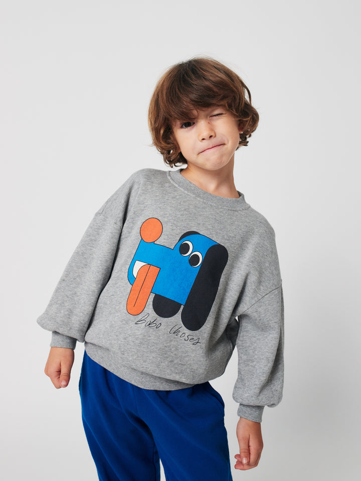 Bobo Choses - Sweater Doggy Mate Heather Grey
