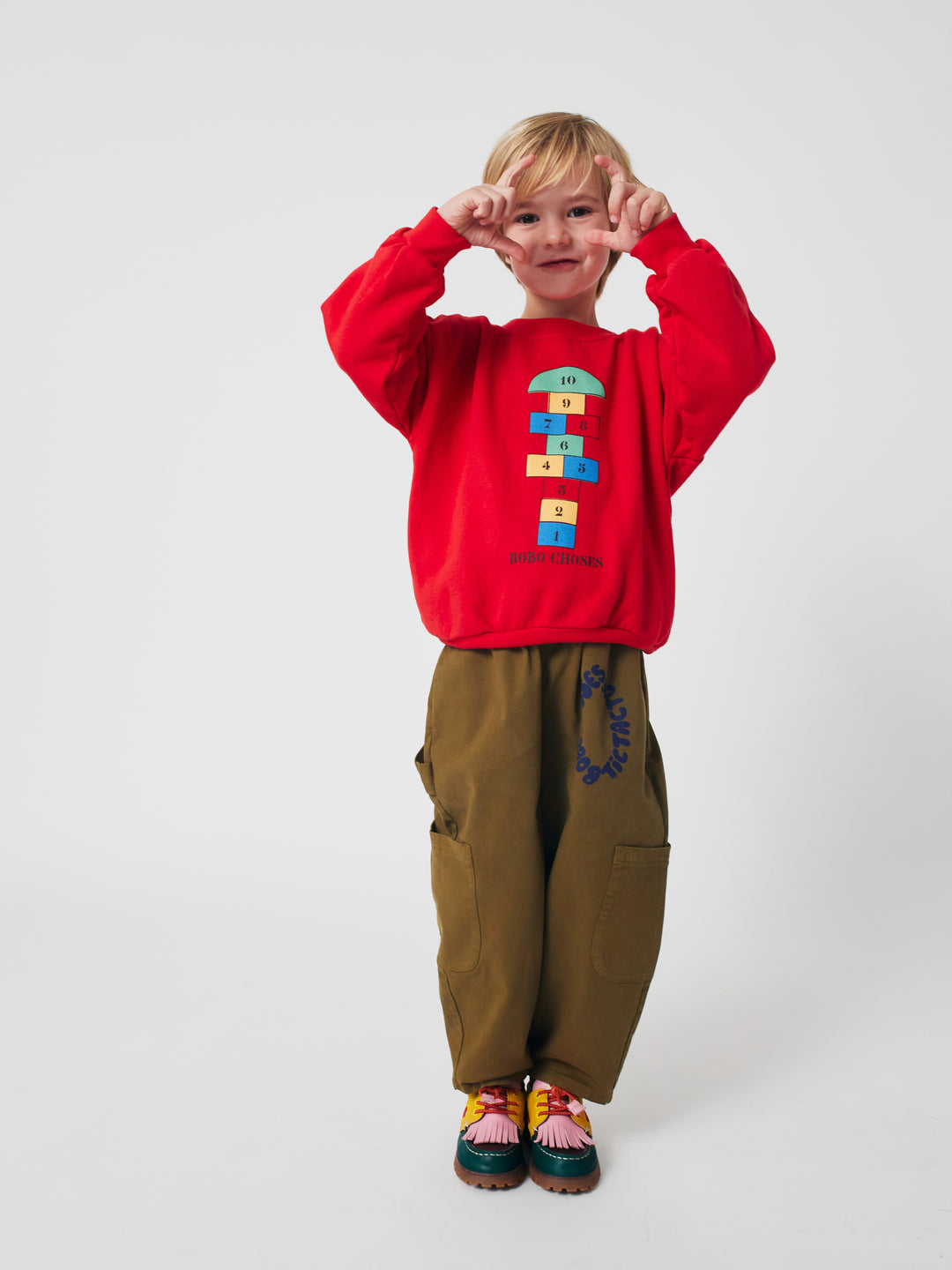 Bobo Choses - Broek Tic Tac Toe Cargo Woven Khaki