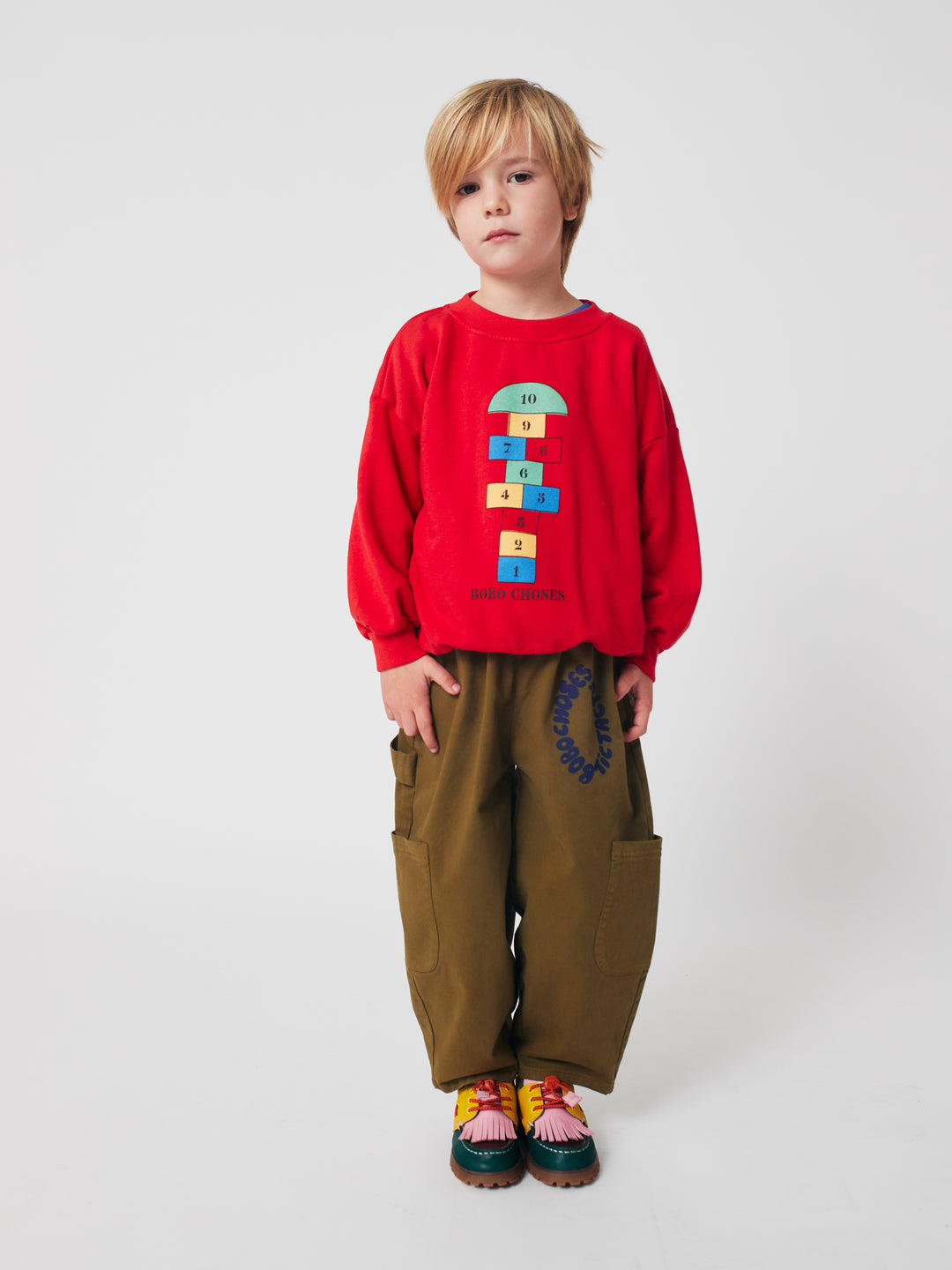 Bobo Choses - Broek Tic Tac Toe Cargo Woven Khaki