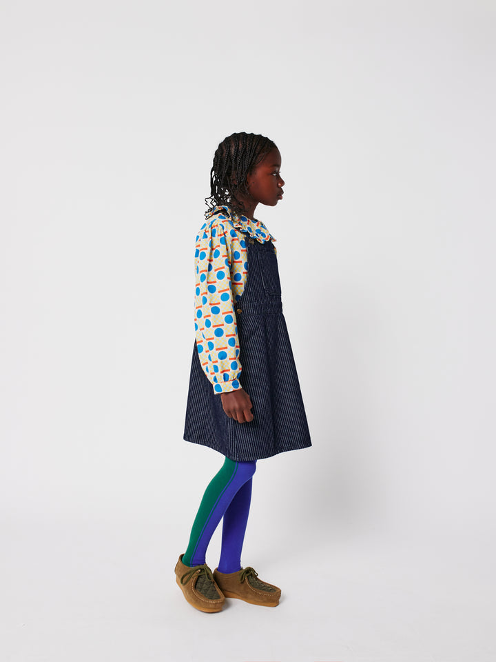 Bobo Choses - Jeans Jurk Tic Tac Toe Denim Navy Blue