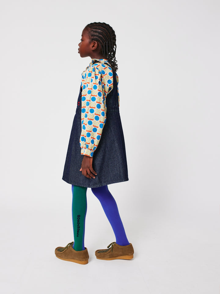 Bobo Choses - Jeans Jurk Tic Tac Toe Denim Navy Blue